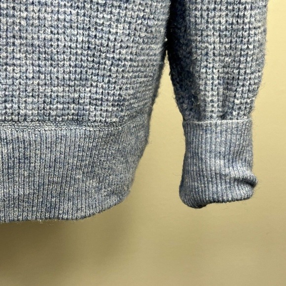 J Crew Blue Waffle Knit Merino Wool Blend Sweater Size XS Relaxed Fit - Picture 7 of 12